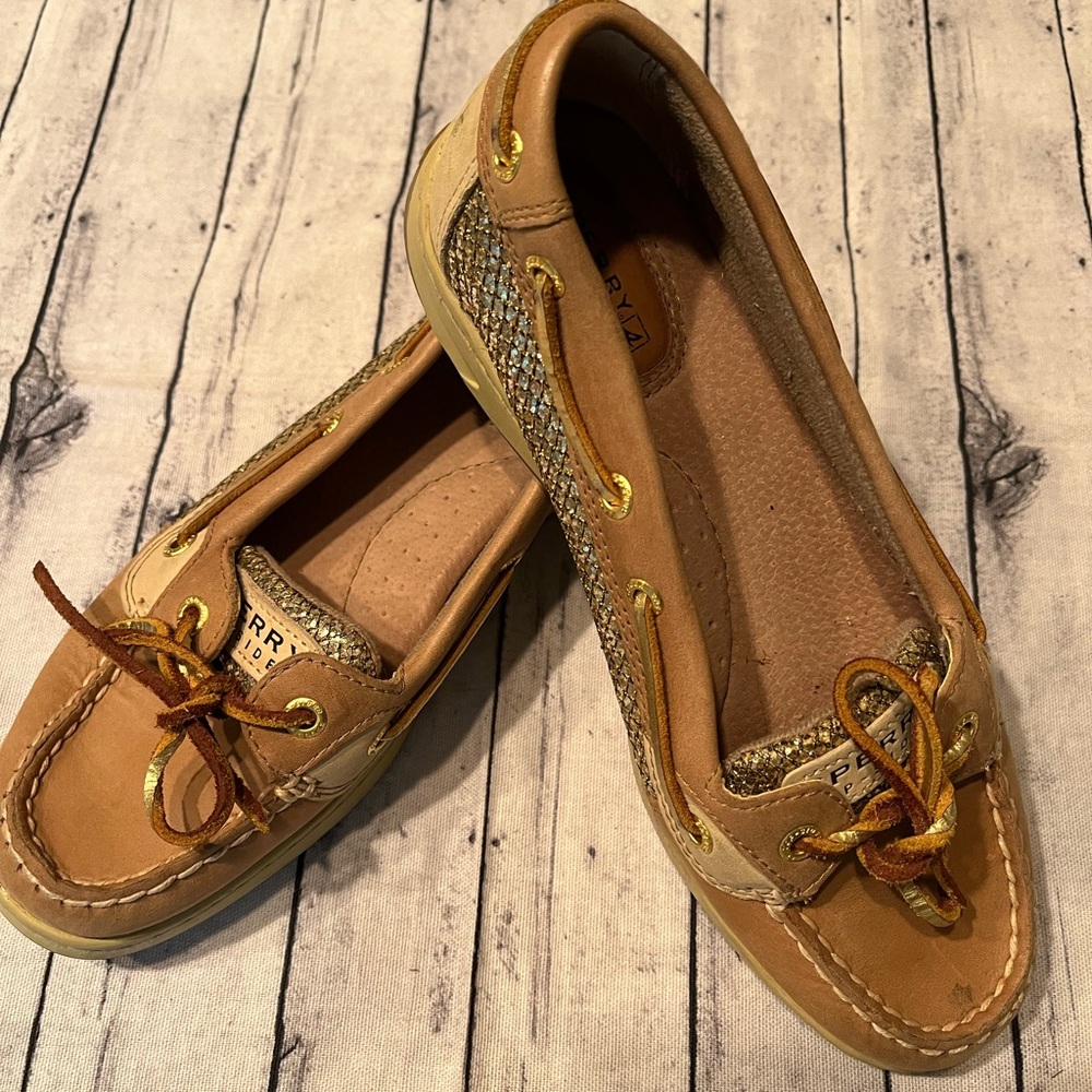 Sperry Gold Sparkle Loafers